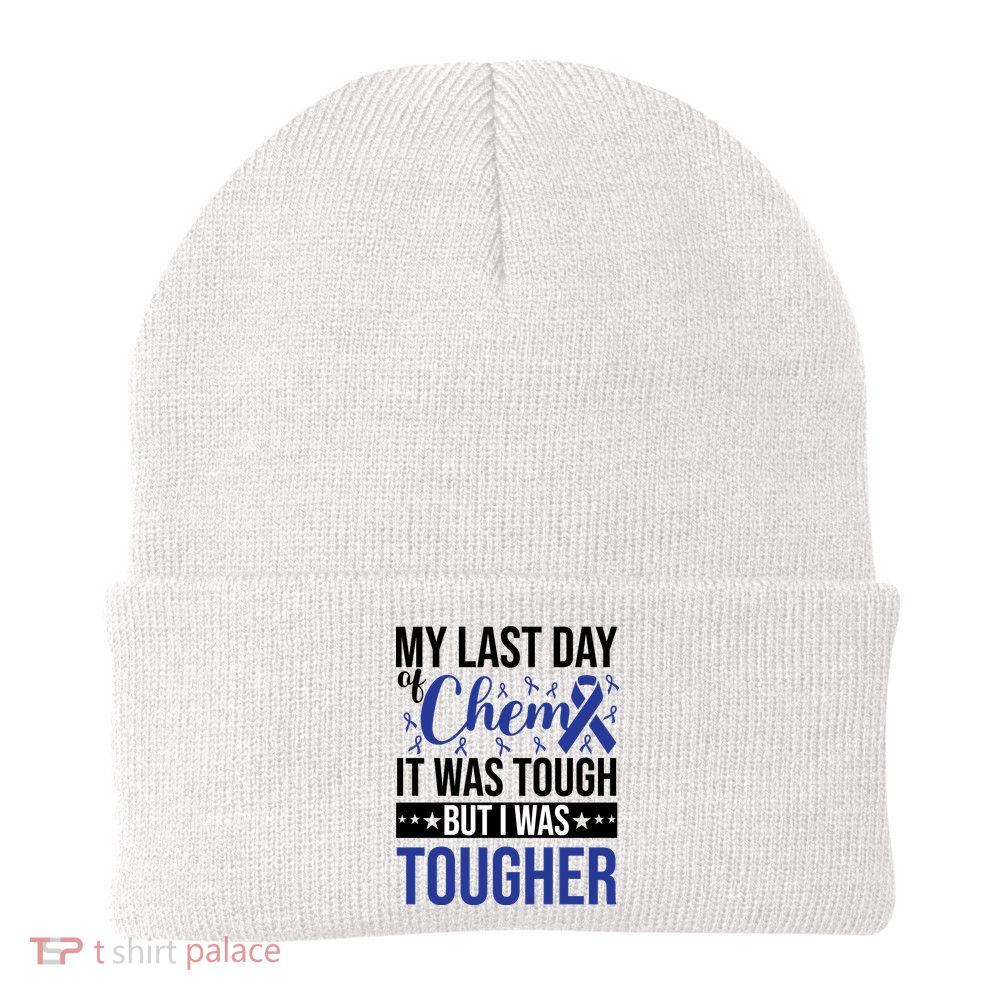 My Last Day Of Chemo Colon_dark Blue_black Beanie