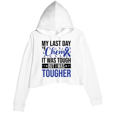 My Last Day Of Chemo Colon_dark Blue_black Crop Fleece Hoodie