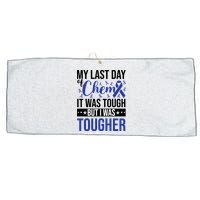 My Last Day Of Chemo Colon_dark Blue_black Large Microfiber Waffle Golf Towel