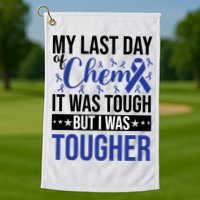My Last Day Of Chemo Colon_dark Blue_black Golf Towel