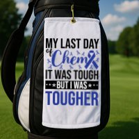 My Last Day Of Chemo Colon_dark Blue_black Golf Towel
