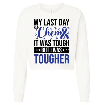 My Last Day Of Chemo Colon_dark Blue_black Cropped Pullover Crew