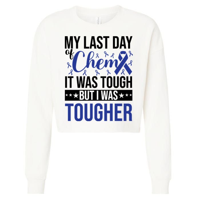 My Last Day Of Chemo Colon_dark Blue_black Cropped Pullover Crew