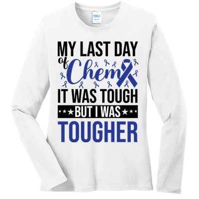 My Last Day Of Chemo Colon_dark Blue_black Ladies Long Sleeve Shirt