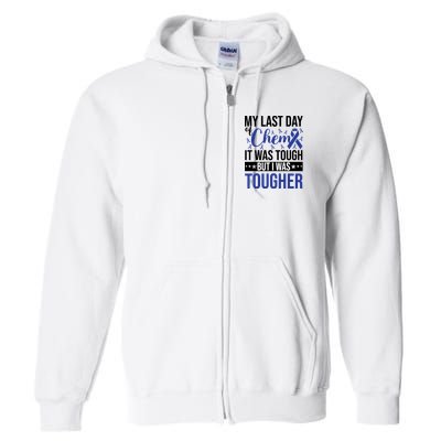 My Last Day Of Chemo Colon_dark Blue_black Full Zip Hoodie