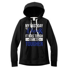 My Last Day Of Chemo Colon_dark Blue_white Women's Fleece Hoodie