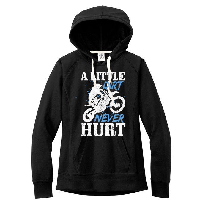 Motocross Little Dirt Never Hurt Dirt Bike MX Racing Biker Women's Fleece Hoodie