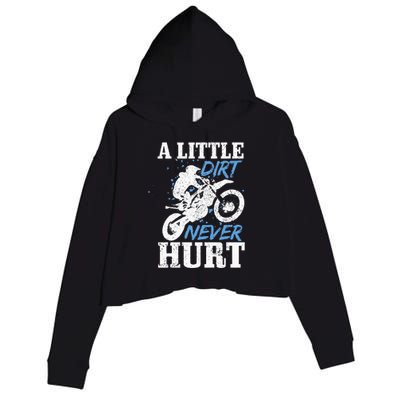 Motocross Little Dirt Never Hurt Dirt Bike MX Racing Biker Crop Fleece Hoodie