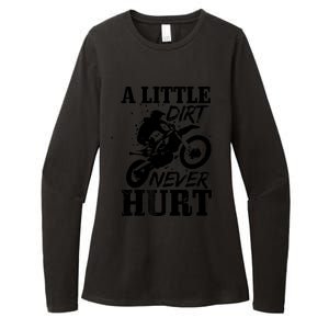 Motocross Little Dirt Never Hurt Dirt Bike MX Racing Biker Womens CVC Long Sleeve Shirt