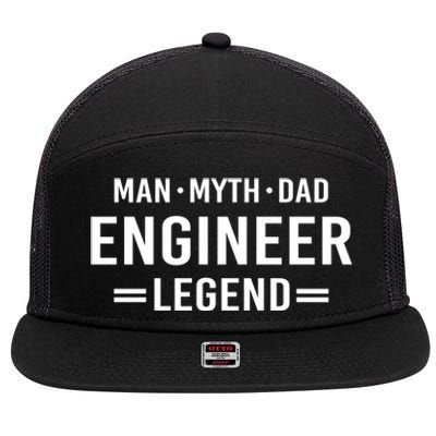 Myth Legend Dad Engineer Meaningful Gift 7 Panel Mesh Trucker Snapback Hat