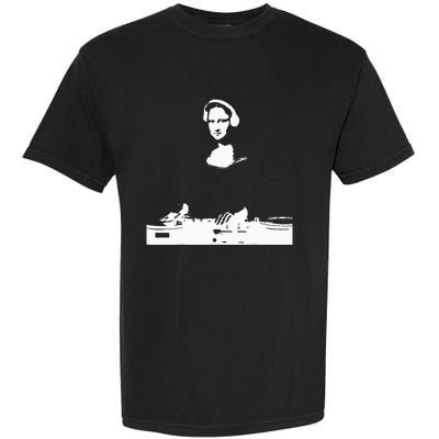 Mona Lisa Dj Art Funny Edm Techno Rave Music Garment-Dyed Heavyweight T-Shirt