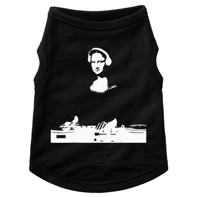 Mona Lisa Dj Art Funny Edm Techno Rave Music Doggie Tank