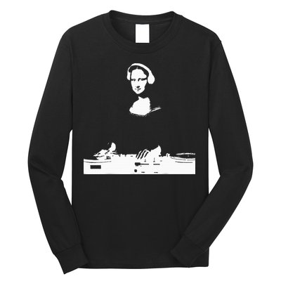 Mona Lisa Dj Art Funny Edm Techno Rave Music Long Sleeve Shirt