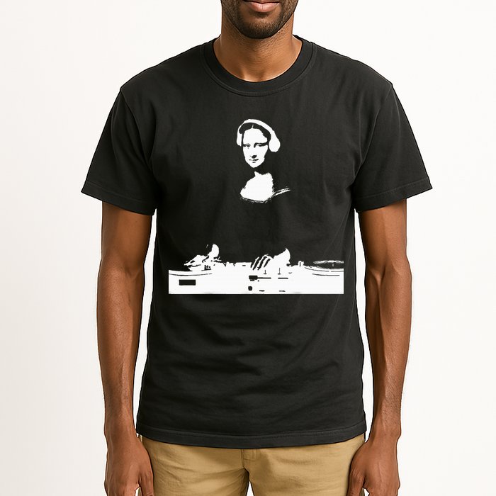 Mona Lisa Dj Art Funny Edm Techno Rave Music Tall T-Shirt