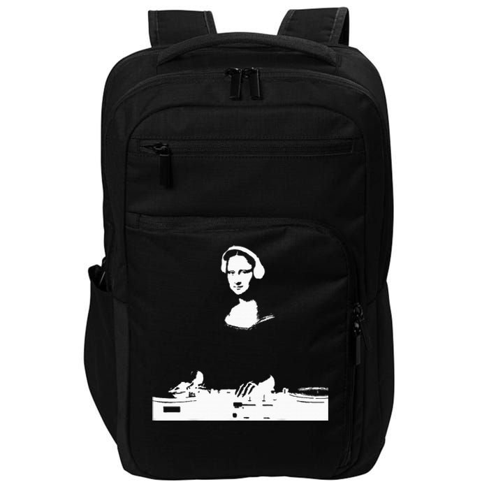 Mona Lisa Dj Art Funny Edm Techno Rave Music Impact Tech Backpack