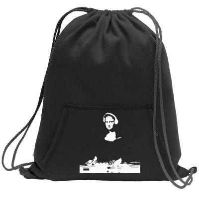 Mona Lisa Dj Art Funny Edm Techno Rave Music Sweatshirt Cinch Pack Bag