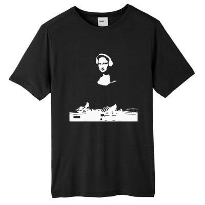 Mona Lisa Dj Art Funny Edm Techno Rave Music Tall Fusion ChromaSoft Performance T-Shirt