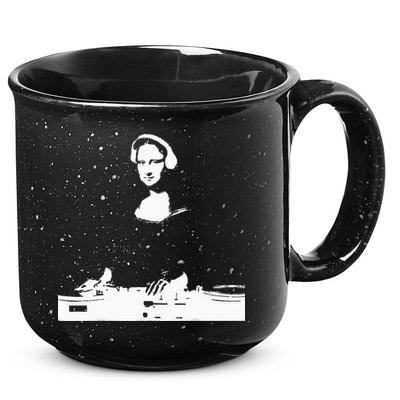 Mona Lisa Dj Art Funny Edm Techno Rave Music 15oz Campfire Ceramic Mug