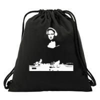 Mona Lisa Dj Art Funny Edm Techno Rave Music Drawstring Bag