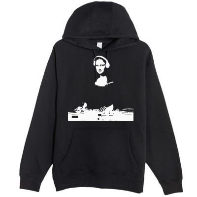 Mona Lisa Dj Art Funny Edm Techno Rave Music Premium Pullover Hoodie