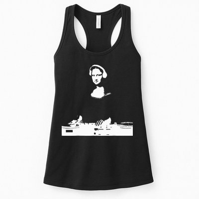 Mona Lisa Dj Art Funny Edm Techno Rave Music Womens Tank Top