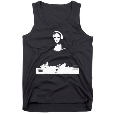 Mona Lisa Dj Art Funny Edm Techno Rave Music Tank Top