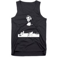 Mona Lisa Dj Art Funny Edm Techno Rave Music Tank Top