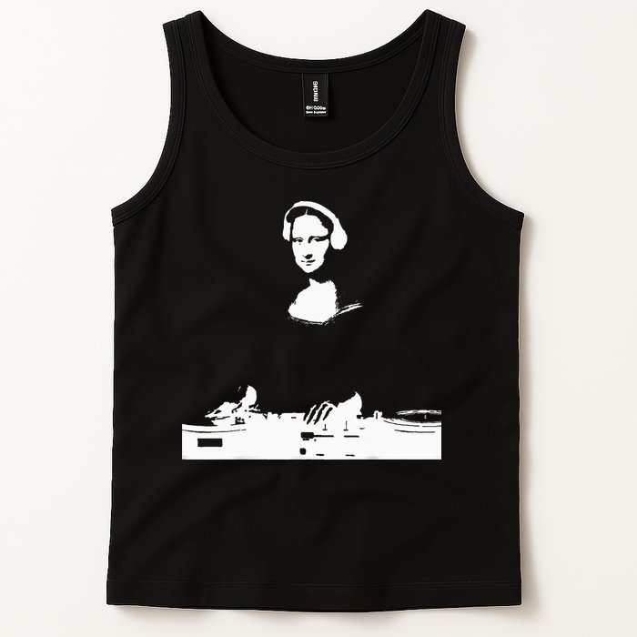 Mona Lisa Dj Art Funny Edm Techno Rave Music Tank Top