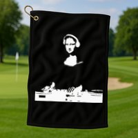 Mona Lisa Dj Art Funny Edm Techno Rave Music Golf Towel