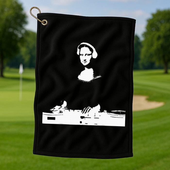 Mona Lisa Dj Art Funny Edm Techno Rave Music Golf Towel