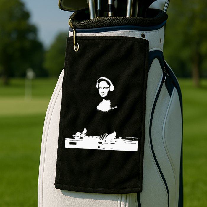 Mona Lisa Dj Art Funny Edm Techno Rave Music Golf Towel