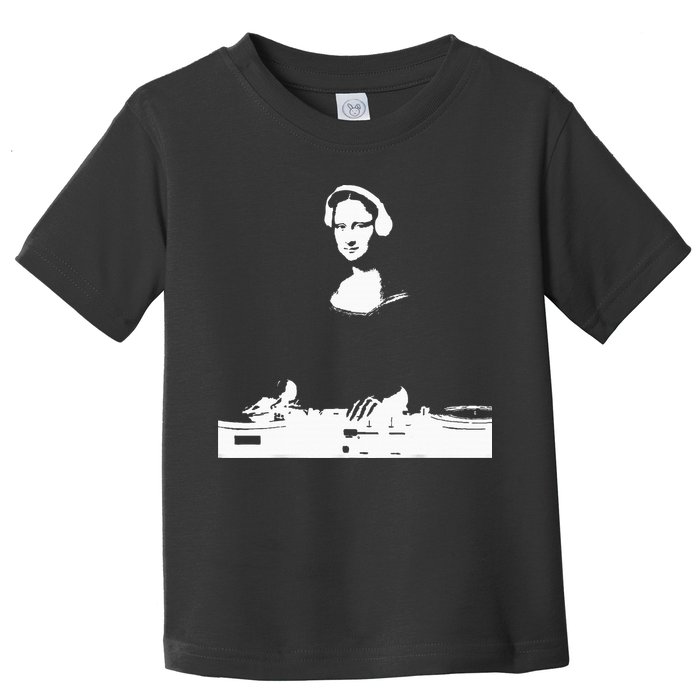 Mona Lisa Dj Art Funny Edm Techno Rave Music Toddler T-Shirt
