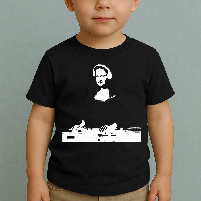 Mona Lisa Dj Art Funny Edm Techno Rave Music Toddler T-Shirt