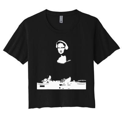 Mona Lisa Dj Art Funny Edm Techno Rave Music Crop Top
