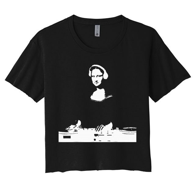 Mona Lisa Dj Art Funny Edm Techno Rave Music Crop Top