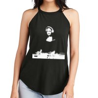 Mona Lisa Dj Art Funny Edm Techno Rave Music Women's Perfect Tri Rocker Tank