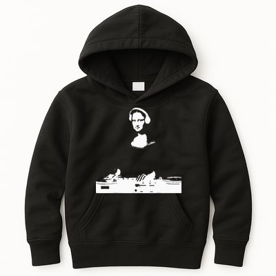 Mona Lisa Dj Art Funny Edm Techno Rave Music Kids Hoodie