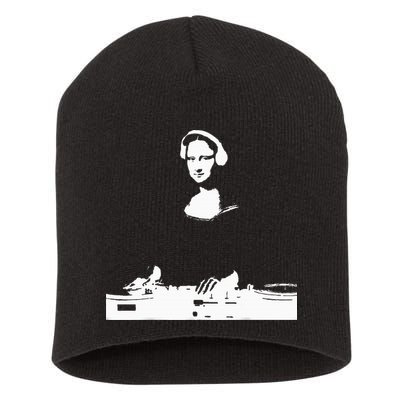 Mona Lisa Dj Art Funny Edm Techno Rave Music Short Acrylic Beanie