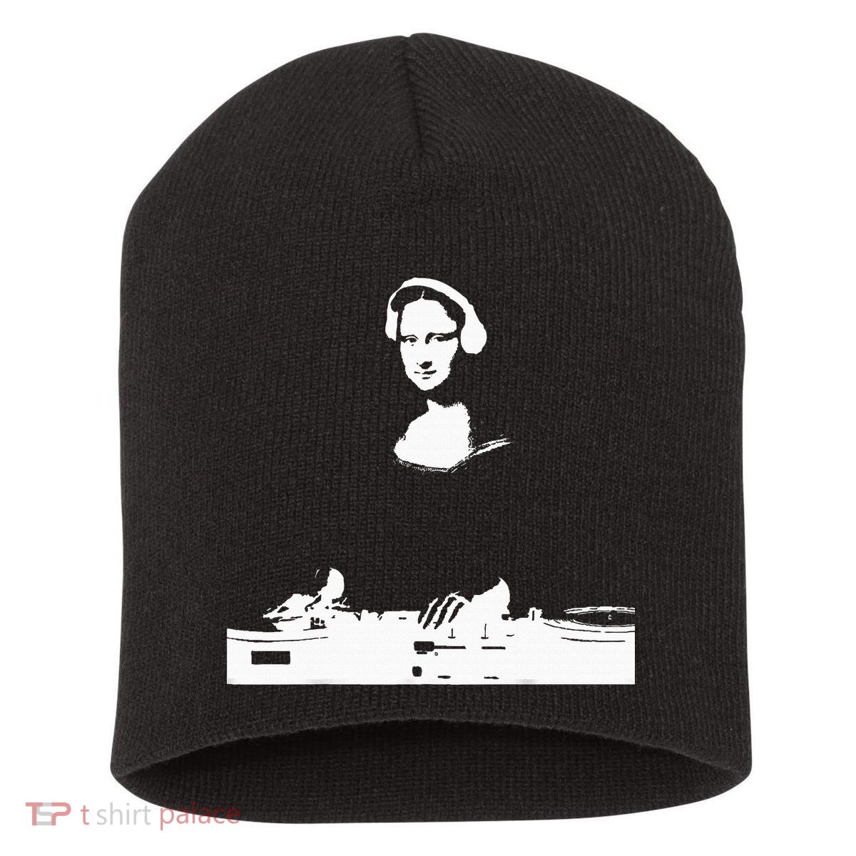 Mona Lisa Dj Art Funny Edm Techno Rave Music Short Acrylic Beanie