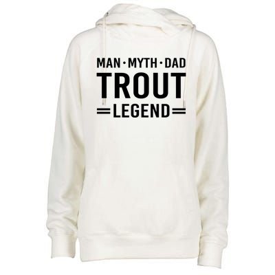 Myth Legend Dad Trout Fishing Gift Womens Funnel Neck Pullover Hood