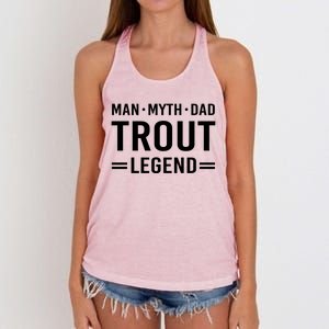 Myth Legend Dad Trout Fishing Gift Women's Knotted Racerback Tank