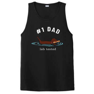 Men Lab Dad Chocolate Labrador Retriever Dog 1 Dad PosiCharge Competitor Tank