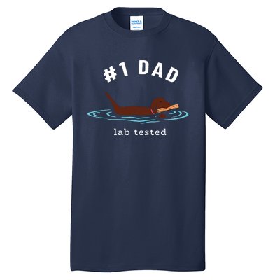 Men Lab Dad Chocolate Labrador Retriever Dog 1 Dad Tall T-Shirt