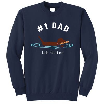 Men Lab Dad Chocolate Labrador Retriever Dog 1 Dad Tall Sweatshirt