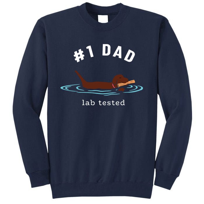 Men Lab Dad Chocolate Labrador Retriever Dog 1 Dad Tall Sweatshirt