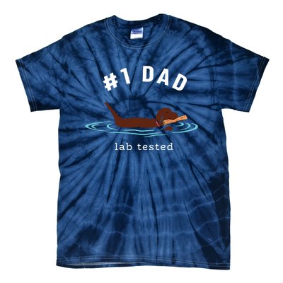 Men Lab Dad Chocolate Labrador Retriever Dog 1 Dad Tie-Dye T-Shirt