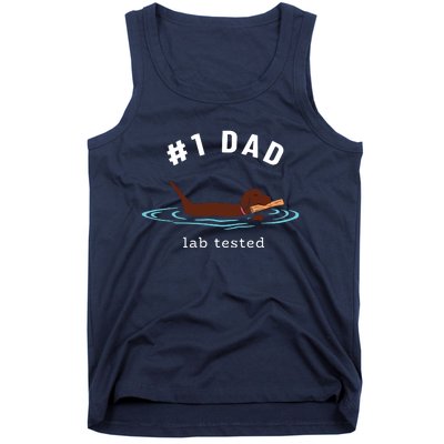 Men Lab Dad Chocolate Labrador Retriever Dog 1 Dad Tank Top