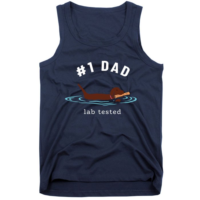 Men Lab Dad Chocolate Labrador Retriever Dog 1 Dad Tank Top