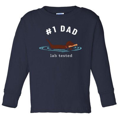 Men Lab Dad Chocolate Labrador Retriever Dog 1 Dad Toddler Long Sleeve Shirt