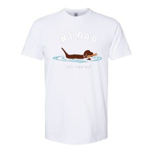 Men Lab Dad Chocolate Labrador Retriever Dog 1 Dad Softstyle CVC T-Shirt